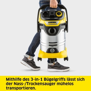 Aspirator umed/uscat Karcher WD 6 P S V-30/6/22/T, incl. priza, filtru plisat plat, cutie de filtrare patentata, curatare filtru, 1.300 W, recipient din otel inoxidabil: 30 l si dop de scurgere, furtun de aspiratie: 2,2 m - Img 3