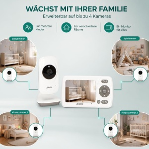 Babyphone Alecto DVM71 cu Camera, 2,4 Display, 50 m Reichweite, AlbTaupe - Img 5
