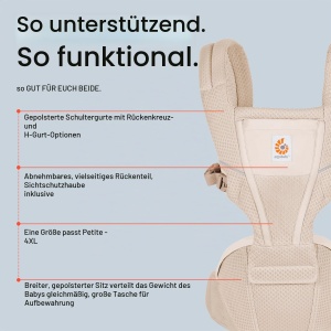 Babytrage Ergobaby Alta cu Hipsitz, pentru bebelusi 4-48 luni, material SoftFlex Mesh - Img 4