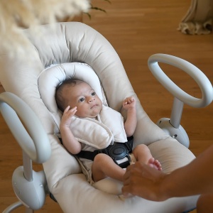 Babywippe BEABA Up Down IV, inaltime ajustabila, 3 pozitii de inclinare, culoare Argile - Img 9