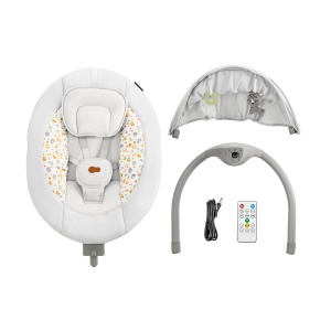 Babywippe electrica Kinderkraft LUMI 2, 2-in-1, 5 moduri de balansare, gri - Img 8