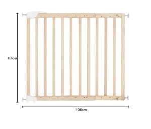 Badabulle Deco Pop, poarta extensibila din lemn pentru bebelusi | Latime de 63 pana la 106 cm | Grile sub presiune sau cu surub pentru usi pentru copii si porti de scari - Img 9