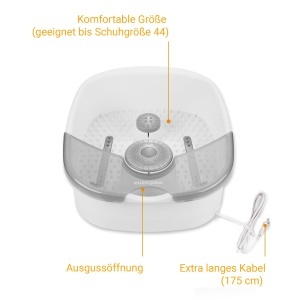 Bain de picioare Medisana FS 881 cu functie de masaj, 3 in 1, rucsft, pana la nr. 44 - Img 6