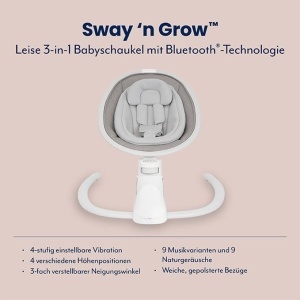 Balansoar electric Graco Sway n Grow 3-in-1, cu Bluetooth, 6 viteze, Heather - Img 2