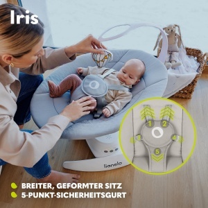 Balansoar electric LIONELO Iris 360 rotativ, pentru bebelusi pana la 9 kg - Img 5
