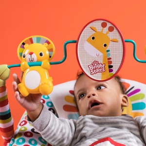 Balansoar pentru bebelusi Bright Starts Playful Pinwheels, cu vibratii si arcada de joc - Img 4
