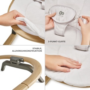 Balansoar pentru bebelusi Kinderkraft ELSU 2in1, 0-9 kg, gri, cu jucarii - Img 4