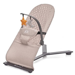 Balansoar pentru bebelusi Kinderkraft MIMI, design minimalist, 2 jucarii incluse, bej
