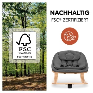 Balansoar si scaun pentru bebelusi hauck Highchair Bouncer Eco, 2in1, gri profund - Img 4