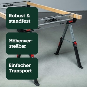 Banc de lucru Metabo MAB 82-2, 2 bucati, inaltime ajustabila, otel - Img 2