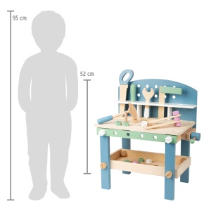 Banc de lucru pentru copii small foot Nordic din lemn cu accesorii 40x26x49 cm - Img 8