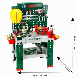 Banc de lucru Theo Klein 8422 Bosch, 150 piese, cu surubelnita si accesorii - Img 6