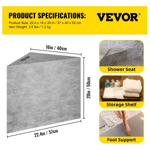 Bancuta de dus VEVOR 57x40x50cm, Material EPS, Capacitate 200kg - Img 7