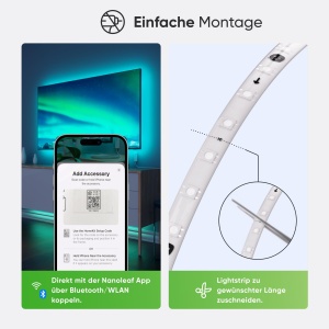 Banda de lumina Nanoleaf Matter Essentials HD, banda LED RGB IC adresabila de 5 M - inteligenta, Matter prin Wi-Fi, Bluetooth, banda LED de 16 milioane de culori, functioneaza cu Alexa Google Apple - Img 8