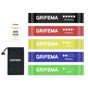 Banda elastica GRIFEMA GAK5001, set 5 benzi, 5-40 Ibs, latex, portabile - Img 7