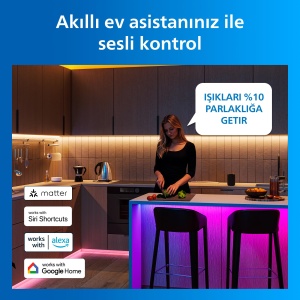 Banda LED Philips Smart Lighting RGBICWW, 3 m, Lumina Multicolora, Control Inteligent - Img 8