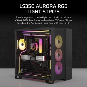 Banda LED RGB Corsair LS350 Aurora 350mm, 40 LED-uri, Magnetica - Img 2