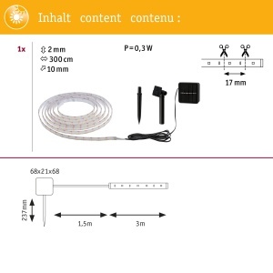 Banda LED Solara Paulmann 78896, 3m, 2700K, Negru, IP44 - Img 2