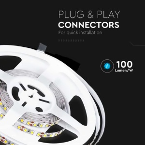 Banda LED V-TAC SMD 3528, 8 W, 5 metri, lumina alba naturala 4000 K - Img 2