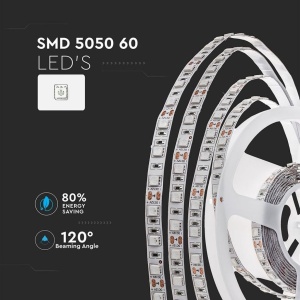 Banda LED V-TAC VT-5050 60 SMD 5050 6000K 50W 5 Metri Alb - Img 5