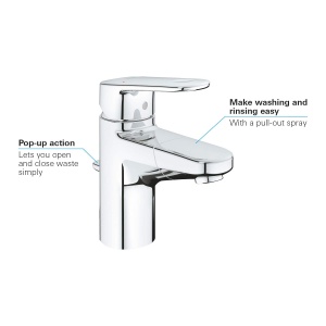 Baterie baie GROHE Europlus 33155002 crom cu robinet extensibil si sistem de montare rapid - Img 3