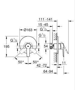 Baterie dus GROHE QuickFix Start 32590002 Montaj pe perete Crom Durabil - Img 5