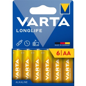 Baterii AA VARTA Longlife, 6 buc, Alkaline, 1.5V, Lunga Durata - Img 2