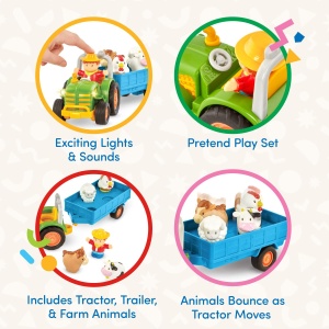 Battat Tractor cu Lumini si Sunete Set 7 Piese Jucarie pentru Copii 18 Luni - Img 4