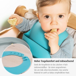Bavetica Reer Eatn Tidy 25033 Silicon Albastru Cu Captare Resturi - Img 3