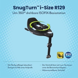 Baza pentru scaun auto Graco SnugTurn i-Size R129, ISOFIX, rotativa 360, neagra - Img 2