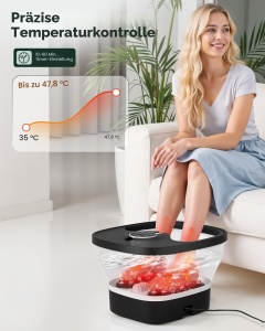 Bazin de picioare Snailax cu incalzire, 14 niveluri temperatura, 3 moduri de masaj - Img 5