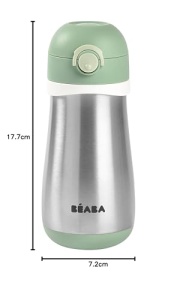 Beaba Sticla Inox pentru Copii 2-in-1 350ml Verde Salvie Design Robust - Img 8