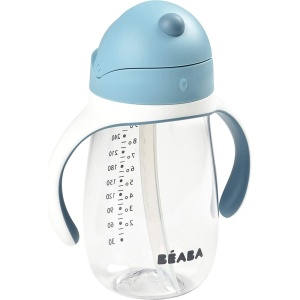 Beaba Trinklernbecher 2 in 1 Canuta cu Pai 300 ml Blue Manere Detasabile 100 Antiscurgere - Img 2