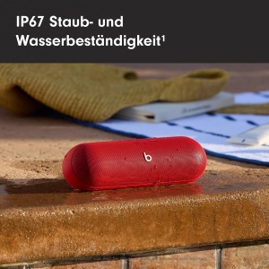 Beats Pill - difuzoare Bluetooth wireless si incarcator portabil prin USB-C, durata de viata a bateriei de pana la 24 de ore, rezistent la apa IP67, compatibil cu Apple si Android - Signal Red - Img 4
