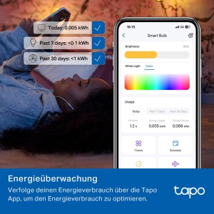 Bec inteligent Tapo L430P, E14, 470 lumeni, 16 milioane culori, dimmabil - Img 10