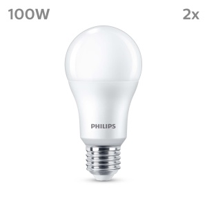 Bec LED Philips Classic E27, 100W, Lumina neutra, Set 2 bucati - Img 2