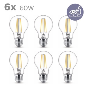 Becuri LED Philips Classic E27 Set 6 bucati 60W Lumina calda Economie energie - Img 4