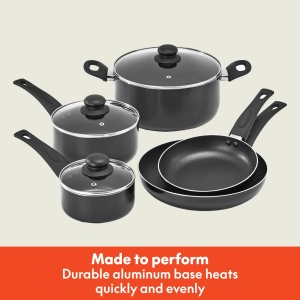 BELLA 17434 Set de ustensile de bucatarie din 12 piese pentru coacere si depozitare, acoperire antiaderenta din aluminiu, negru - Img 4