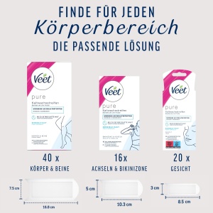 Benzi depilatoare Veet Pure pentru fata, 20 bucati, pentru piele sensibila - Img 8