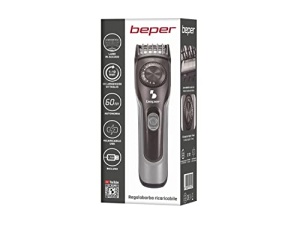 Beper 40332 - Aparat de tuns barba reincarcabil potrivit si pentru par lame detasabile din otel inoxidabil 20 lungimi incarcare cu cablu USB adaptor d - Img 14