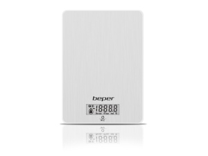 BEPER 90.131 Cantar digital de bucatarie, 5 kg, otel inoxidabil, alb - Img 1