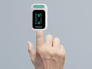 BEPER P303MED050 pulsoximetru, oximetru, pulsoximetru pentru saturatie de oxigen (SpO2), puls (PR), afisaj LED, alimentat cu baterie, curea de transport inclusa - Img 11