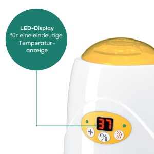 Beurer BY 52 Incalzitor de biberoane si incalzitor de biberoane, incalzire si mentinere calda a alimentelor pentru bebelusi, timp de incalzire de 8 minute, afisaj digital al temperaturii, potrivit pentru toate biberoanele disponibile in comert, 1 bucata - Img 3