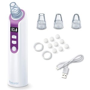 Beurer FC 41 Pore Cleaner, indepartare electrica a punctelor negre pentru curatarea profunda a porilor, 5 niveluri de intensitate si 3 accesorii individuale, potrivite pentru toate tipurile de piele, (1 pachet)