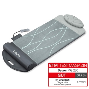 Beurer MG 280 Yoga and Stretch Mat, pentru intinderea muschilor si relaxare, Covoras de masaj pentru gat, umeri si spate, pliabil, 1 bucata (pachet de 1), gri - Img 4