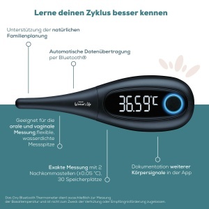 Beurer OT 30 BasalControl Smart, termometru bazal pentru monitorizarea ciclului, cu aplicatia Ovy cycle pentru contraceptie fara hormoni sau ca suport pentru fertilitate pentru planificarea familiala naturala, cu Bluetooth - Img 3