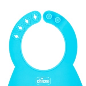 Bibero cu silicon Chicco albastru, cu prindere ajustabila si colector de firimituri - Img 2