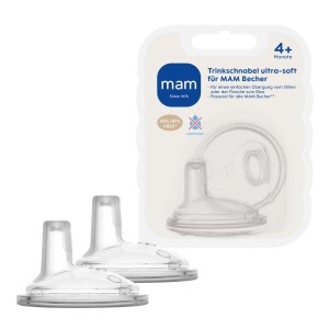 Biberon cu tetina MAM Trinkschnabel Ultra Soft, pentru 4 luni, transparent