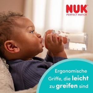 Biberon de tranzitie NUK Perfect Match 150 ml anti-scurgere manere anti-alunecare Disney Iah 6 luni - Img 5
