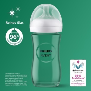 Biberon din sticla Philips AVENT Natural Response - 240 ml, fara BPA, pentru nou-nascuti de la 1 luna (model SCY933/01) - Img 2